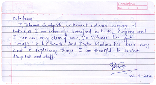 Patient testimonial